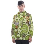 Seamless Pattern With Trees Owls Men s Front Pocket Pullover Windbreaker