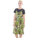 Seamless Pattern With Trees Owls Camis Fishtail Dress