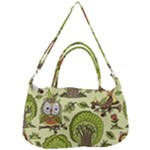 Seamless Pattern With Trees Owls Removable Strap Handbag