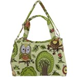 Seamless Pattern With Trees Owls Double Compartment Shoulder Bag