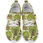 Seamless Pattern With Trees Owls Men s Velcro Strap Shoes