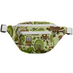 Seamless Pattern With Trees Owls Fanny Pack