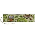 Seamless Pattern With Trees Owls Roll Up Canvas Pencil Holder (L)
