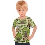 Seamless Pattern With Trees Owls Kids  Sports Tee