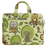 Seamless Pattern With Trees Owls MacBook Pro 16  Double Pocket Laptop Bag 