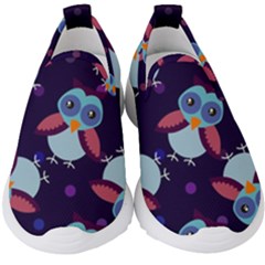 Owl-pattern-background Kids  Slip On Sneakers