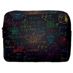 Mathematical-colorful-formulas-drawn-by-hand-black-chalkboard Make Up Pouch (large) by Simbadda