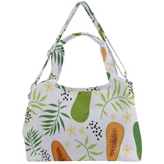 Seamless-tropical-pattern-with-papaya Double Compartment Shoulder Bag by Simbadda