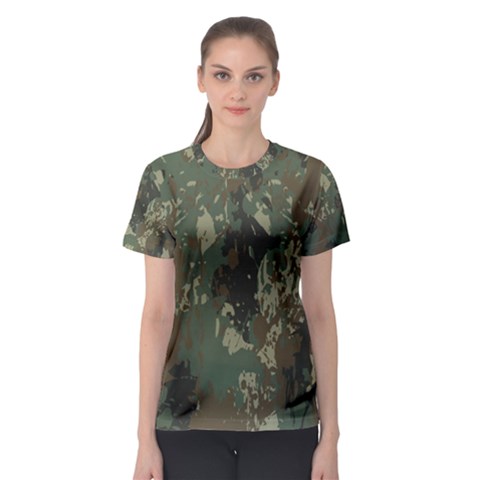 Camouflage-splatters-background Women s Sport Mesh Tee by Simbadda