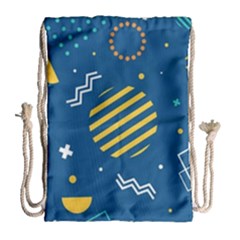 Flat-design-geometric-shapes-background Drawstring Bag (large)