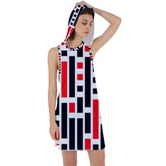 Background Geometric Pattern Racer Back Hoodie Dress by Grandong