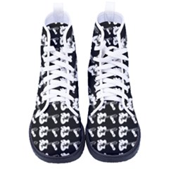 Guitar Player Noir Graphic Women s High-top Canvas Sneakers by dflcprintsclothing