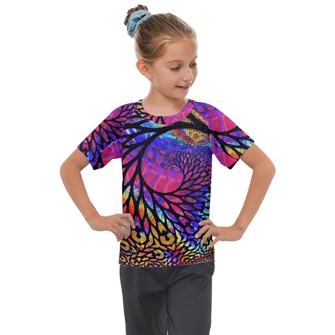 3d Fractal Mandelbulb Kids  Mesh Piece Tee by Proyonanggan