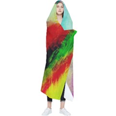 Colorful Abstract Paint Splats Background Wearable Blanket by Proyonanggan