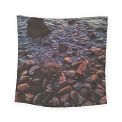 Twilight Treasures: Rocky Beachscape  Square Tapestry (small) by dflcprintsclothing
