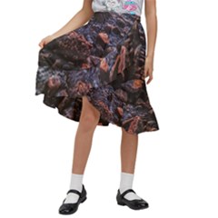 Twilight Treasures: Rocky Beachscape  Kids  Ruffle Flared Wrap Midi Skirt by dflcprintsclothing