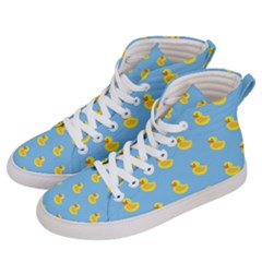 Rubber Duck Pattern Women s Hi-top Skate Sneakers by Valentinaart