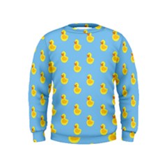 Rubber Duck Pattern Kids  Sweatshirt by Valentinaart
