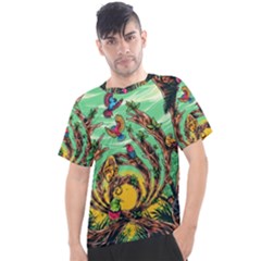 Monkey Tiger Bird Parrot Forest Jungle Style Men s Sport Top by Grandong