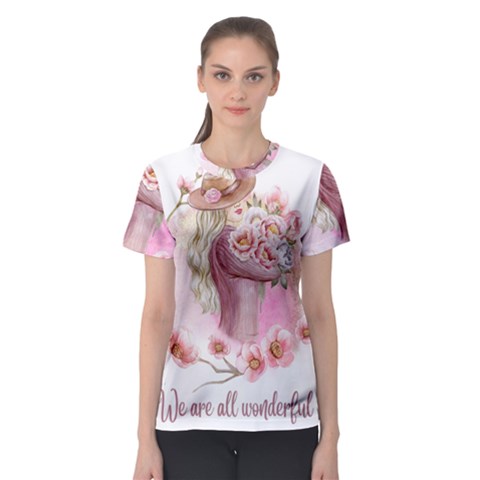 Women With Flowers Women s Sport Mesh Tee by fashiontrends