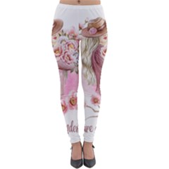 Women With Flowers Lightweight Velour Leggings by fashiontrends