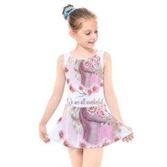 Women With Flower Kids  Skater Dress Swimsuit by fashiontrends