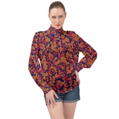 Kaleidoscope Dreams  High Neck Long Sleeve Chiffon Top by dflcprintsclothing