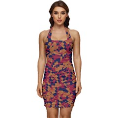 Kaleidoscope Dreams  Sleeveless Wide Square Neckline Ruched Bodycon Dress by dflcprintsclothing