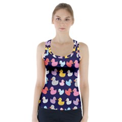 Micro Duck Pattern Racer Back Sports Top