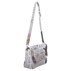 Cute Cats Seamless Pattern Shoulder Bag With Back Zipper by Bangk1t