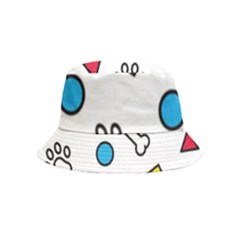 Dog Paw Seamless Pattern Footprint Bone Bucket Hat (kids) by Bangk1t