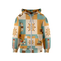 Nautical Elements Collection Kids  Zipper Hoodie by Bangk1t