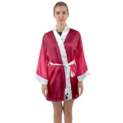 Amaranth Turbulance Cameurut Long Sleeve Satin Kimono by imanmulyana