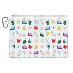 Snail Butterfly Pattern Seamless Canvas Cosmetic Bag (xl) by Amaryn4rt
