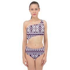 Illustration Ukrainian Folk Seamless Pattern Ornament Spliced Up Two Piece Swimsuit by pakminggu