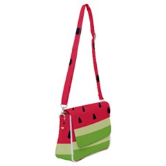 Watermelon Fruit Food Healthy Vitamins Nutrition Shoulder Bag With Back Zipper by pakminggu