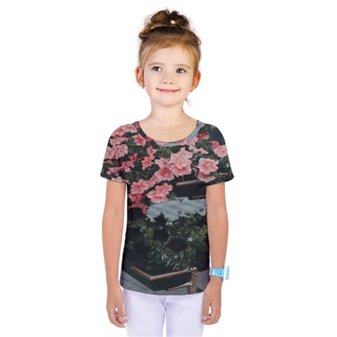 Pink Peony  Flower Kids  One Piece Tee by artworkshop