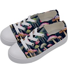 Mushroom Fungus Kids  Low Top Canvas Sneakers