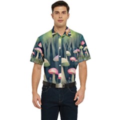 Mushroom Fungus Men s Short Sleeve Pocket Shirt 