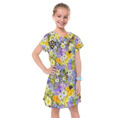 Spring Flowers Kids  Drop Waist Dress by artworkshop