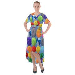 Umbrella Front Wrap High Low Dress by artworkshop