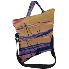 Twilight Over Ushuaia Port Fold Over Handle Tote Bag by dflcprintsclothing