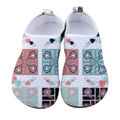 Mint Black Coral Heart Paisley Kids  Sock-style Water Shoes by Grandong