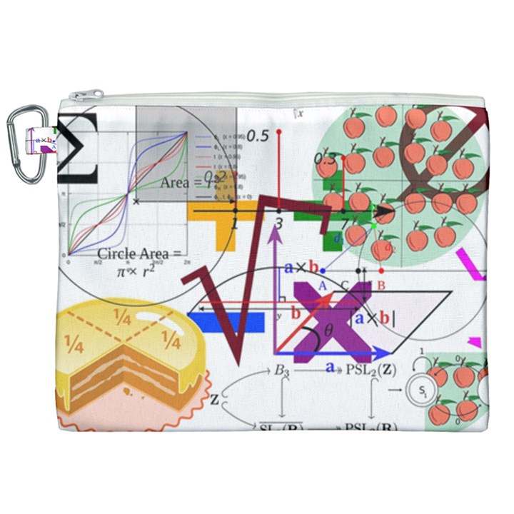 Mathematics Formula Physics School Canvas Cosmetic Bag (XXL)