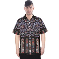 Chartres Cathedral Notre Dame De Paris Stained Glass Men s Hawaii Shirt