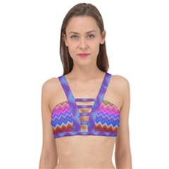 Pattern Chevron Zigzag Background Cage Up Bikini Top by Grandong