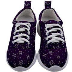 Vector Seamless Dark Zodiac Sign Star Symbol Pattern Kids Athletic Shoes by Grandong