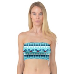 Blue Christmas Vintage Ethnic Seamless Pattern Bandeau Top by Grandong