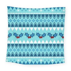 Blue Christmas Vintage Ethnic Seamless Pattern Square Tapestry (large) by Grandong