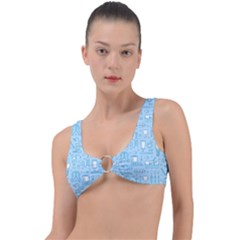 Dentist Blue Seamless Pattern Ring Detail Bikini Top